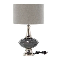 Silver Glass Traditional Table Lamp, 27" x 16" x 16"