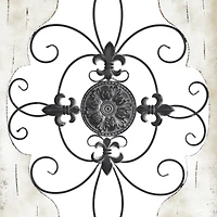 Cream & Brown French Wood & Metal Wall Décor