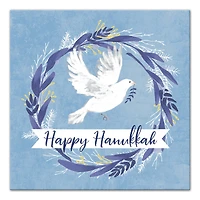 Happy Hanukkah Dove 16x16 Canvas Wall Art