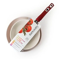 Kenmore® Arlington 2-Piece Metallic Red Aluminum Ceramic Coated Nonstick Frying Pan Set