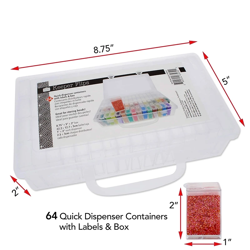 The Beadsmith® Plastic Box with Flip Boxes and Labels