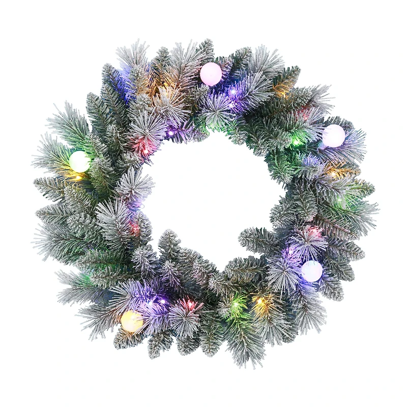 24" Pre-Lit Glacier Fir Wreath by Ashland®