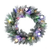 24" Pre-Lit Glacier Fir Wreath by Ashland®