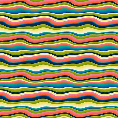 Fabric Editions Multicolor Belle Stripe Cotton Fabric