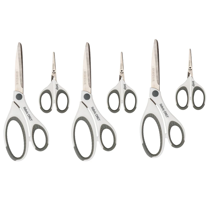 SINGER® 8.5" Sewing Scissors & 4" Detail Scissors, 6ct.