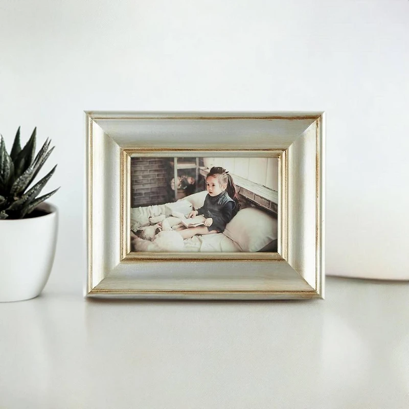 DII® Antique Silver Rub 4" x 6" Farmhouse Picture Frame