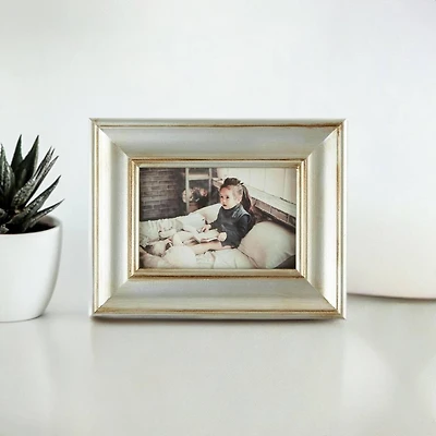 DII® Antique Silver Rub 4" x 6" Farmhouse Picture Frame
