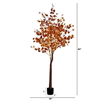 7ft. Pre-Lit Grand Autumn Eucalyptus Artificial Fall Tree with 420 Warm White LED Lights