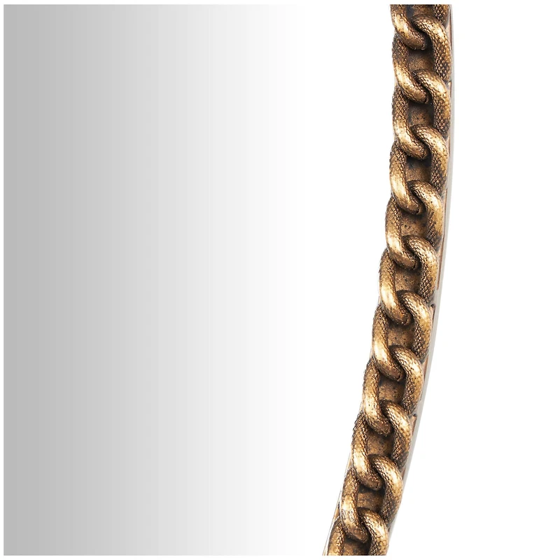 34" Gold Linked Chain Framed Round Wall Mirror