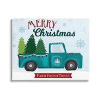 Stupell Industries Merry Christmas Farm Fresh Trees Sign Canvas Wall Art