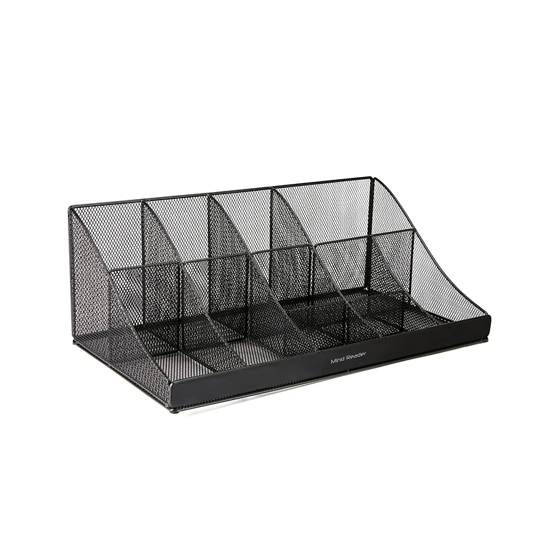 Mind Reader Black 11 Compartment Breakroom Coffee Condiment Organizer