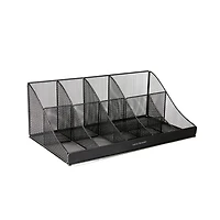 Mind Reader Black 11 Compartment Breakroom Coffee Condiment Organizer
