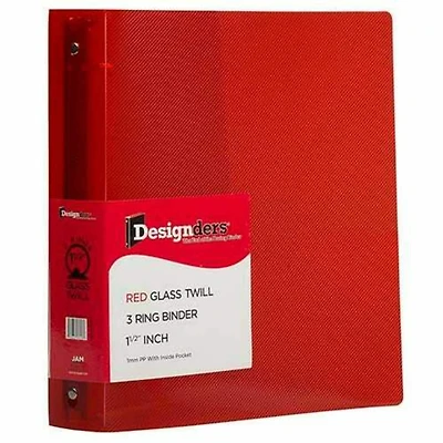JAM Paper 1.5" Red Plastic 3-Ring Binder