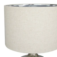 Champagne Linen Transitional Table Lamp, 21" x 13" x 13"