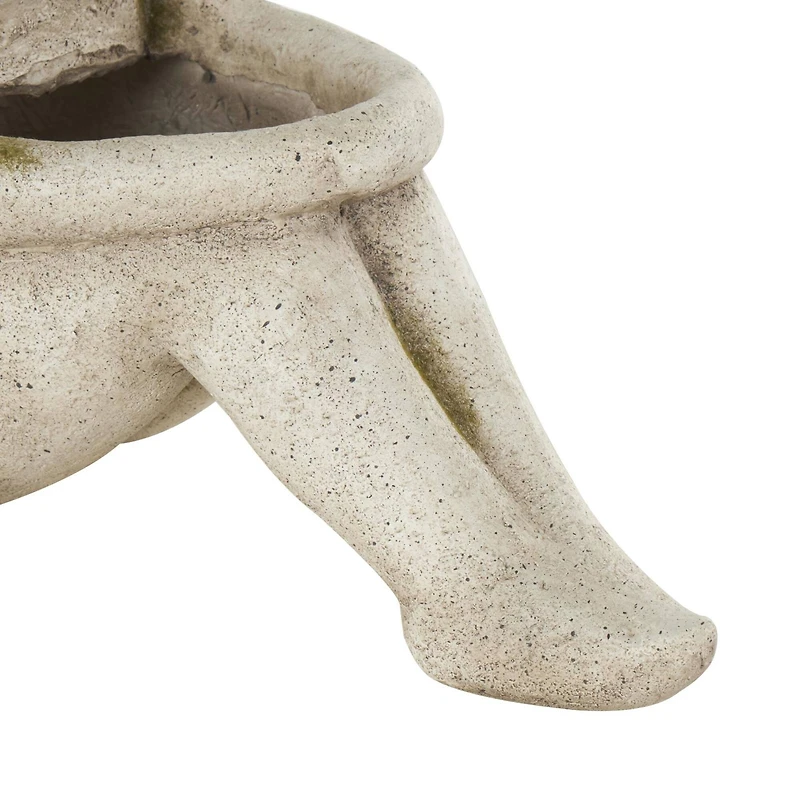 17" Cream Sitting Figure Planter