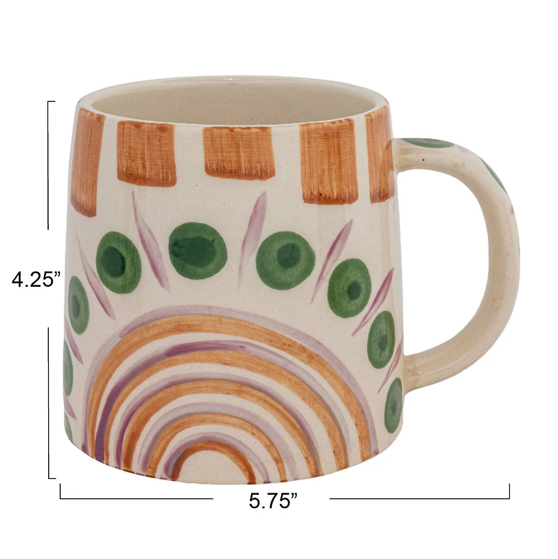 Hello Honey® 4.25" Geometric Print Stoneware Mug Set