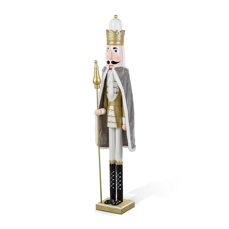 Glitzhome® 42"H Wooden Christmas Gold Dressed King Nutcracker
