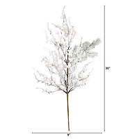 30" Flocked White Berry Stems, 3ct.