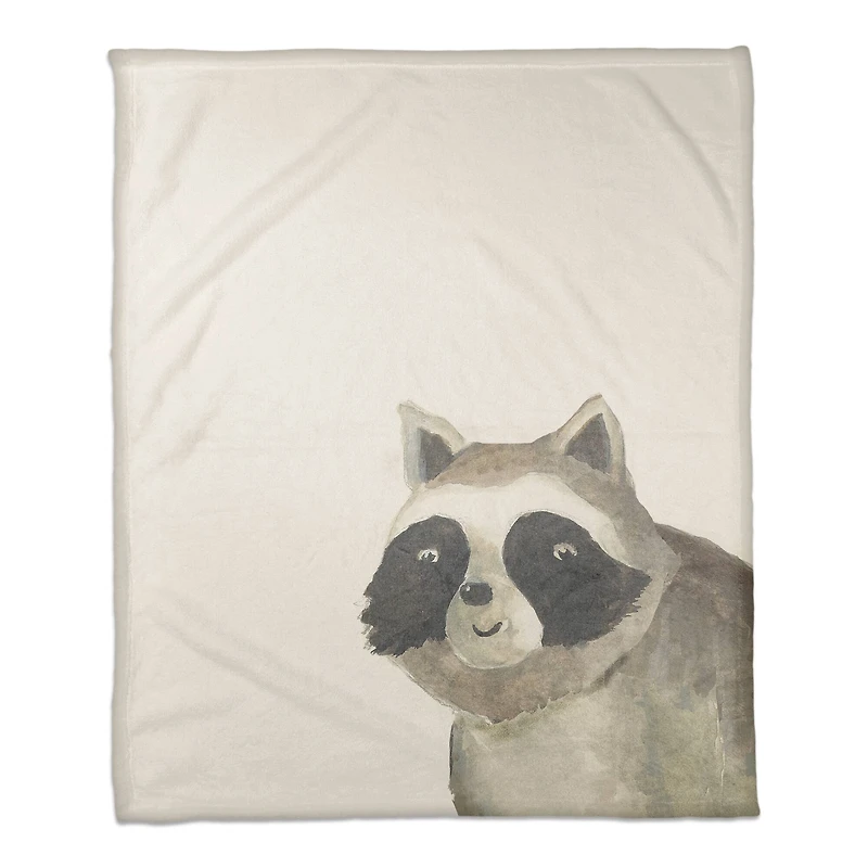 50" x 60" Hello Raccoon Coral Fleece Blanket