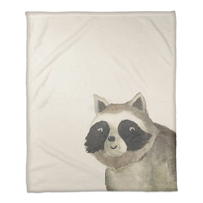 50" x 60" Hello Raccoon Coral Fleece Blanket