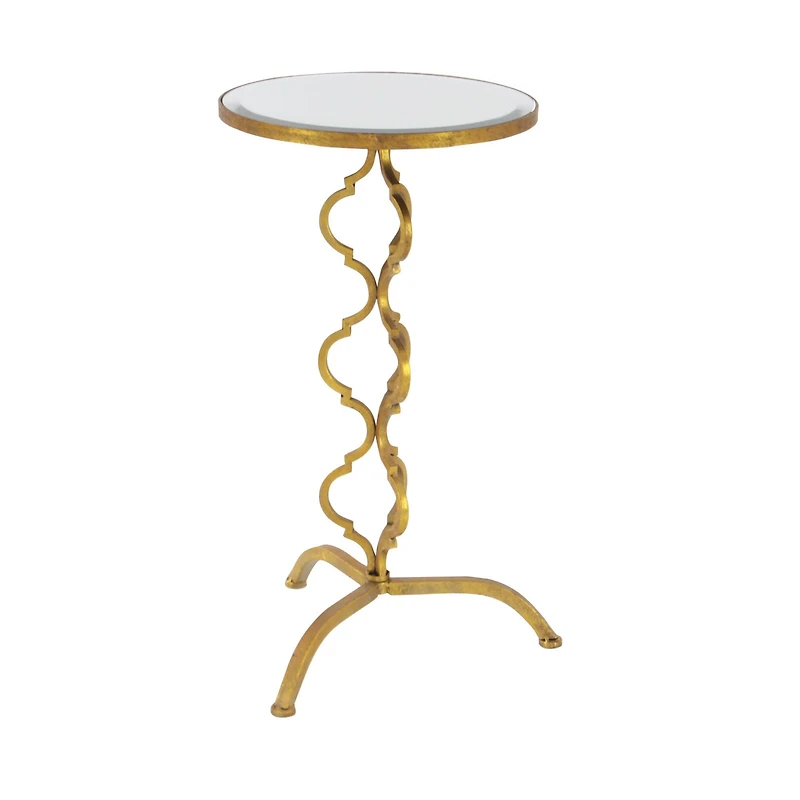 30" Gold Glam Metal Accent Table