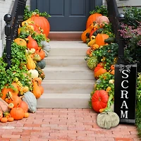 30" Halloween “Scram" Metal Porch Sign