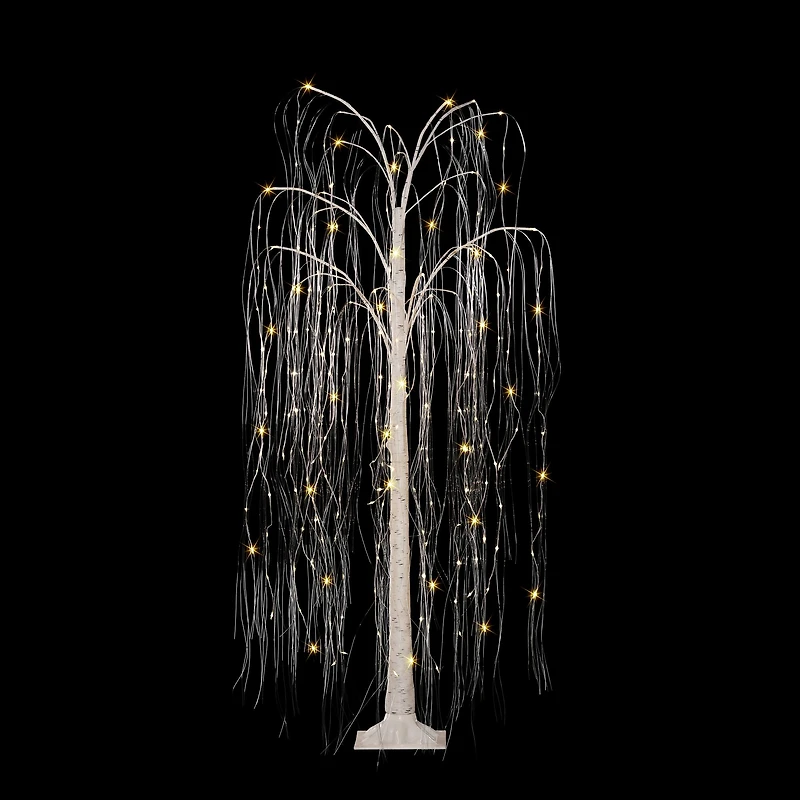 5ft. Pre-Lit Willow Artificial Christmas Tree, Warm White LED Lights