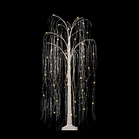 5ft. Pre-Lit Willow Artificial Christmas Tree, Warm White LED Lights