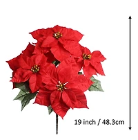 19" Deluxe Water-Resistant Red Poinsettia Bush by Ashland®