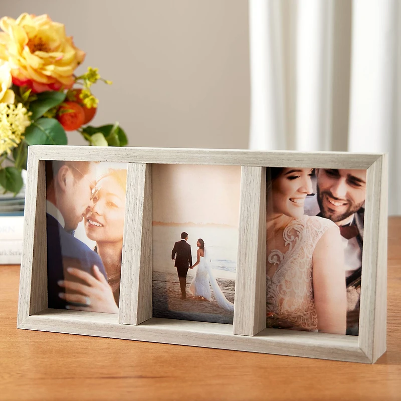 Expressions™ 3 Opening 4" x 6" Gray Angled Collage Frame by Studio Décor®
