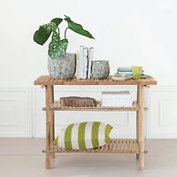 Hello Honey® Natural Tall Bamboo Accent Table with 2 Shelves