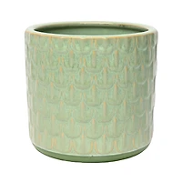 5.5" Green Scallop Ceramic Pot by Ashland®