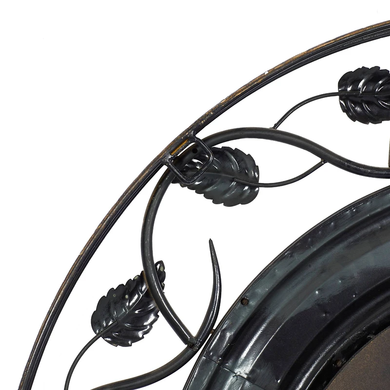 Brown Rustic Metal Wall Clock