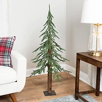 4ft. Pre-Lit Alpine Artificial Christmas Tree, Clear LED Lights