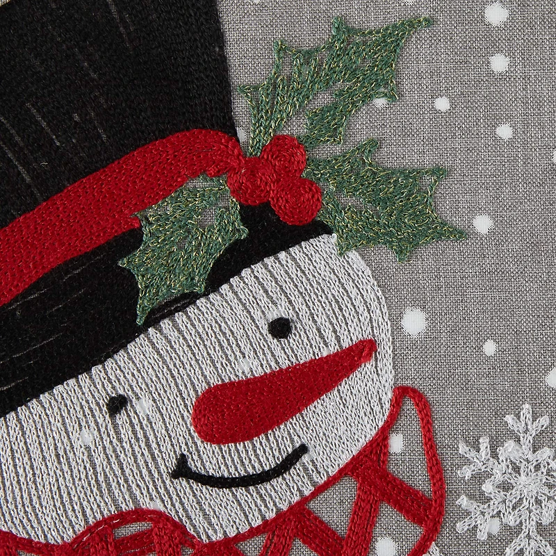 DII® 70" Grey Snowman Embroidered Table Runner
