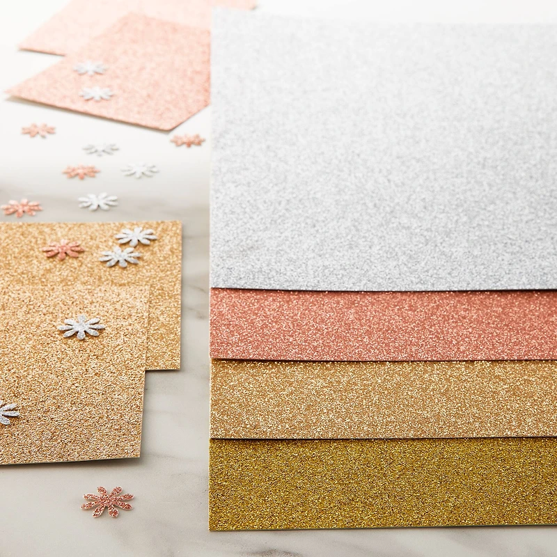 12 Packs: 24 ct. (288 total) Metallic Glitter 8.5" x 11" Cardstock Paper by Recollections™
