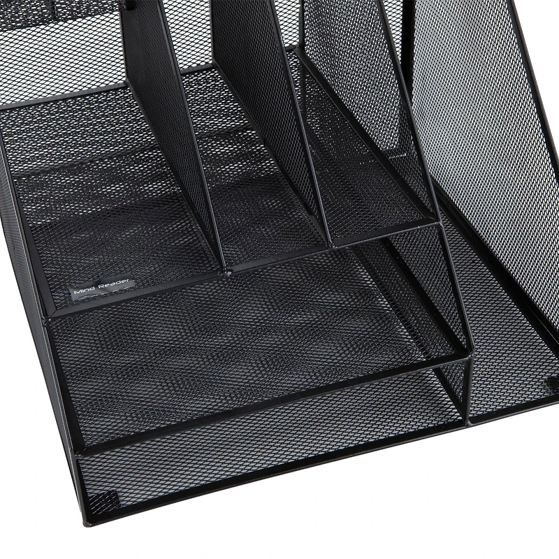 Mind Reader Black 8 Compartment Desktop Document Letter Tray