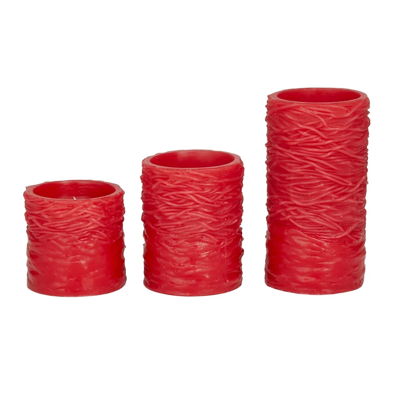 Red Coastal Flameless Candle Set