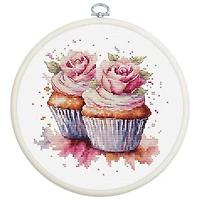 Luca-S The Cupcakes Counted Cross Stitch Kit with Display Hoop