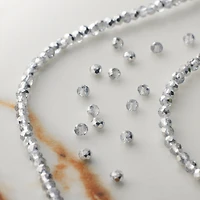 Silver Luster Glass Faceted Rondelle Beads, 3mm by Bead Landing™