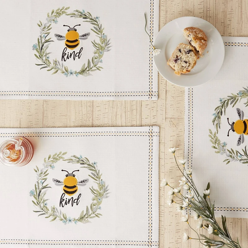 DII® Bee Kind Reversible Embellished Placemats, 6ct.