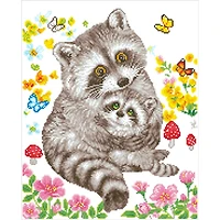 Diamond Dotz® Sweet Raccoons Diamond Painting Kit