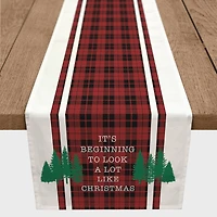 90" Look Like Christmas Plaid Table Runner