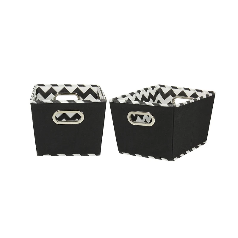 Household Essentials Chevron Fabric Tapered Storage Bins