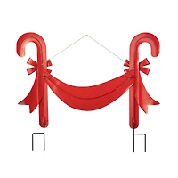 Glitzhome® 3ft. Merry Christmas Candy Cane Metal Yard Stake