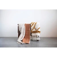 Wool Tufted Patterned Rug with Braided Tassels, 24" x 40"