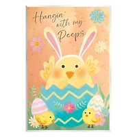 Stupell Industries Hangin' With My Peeps Easter Egg Chicks Wall Plaque Art
