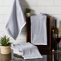 DII® French Blue Chambray Terry Dishtowels, 3ct.