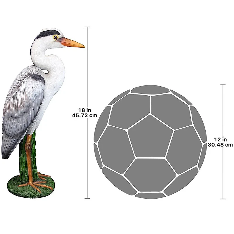 Design Toscano 18" Gray Heron Coastal Bird Statue, 2ct.