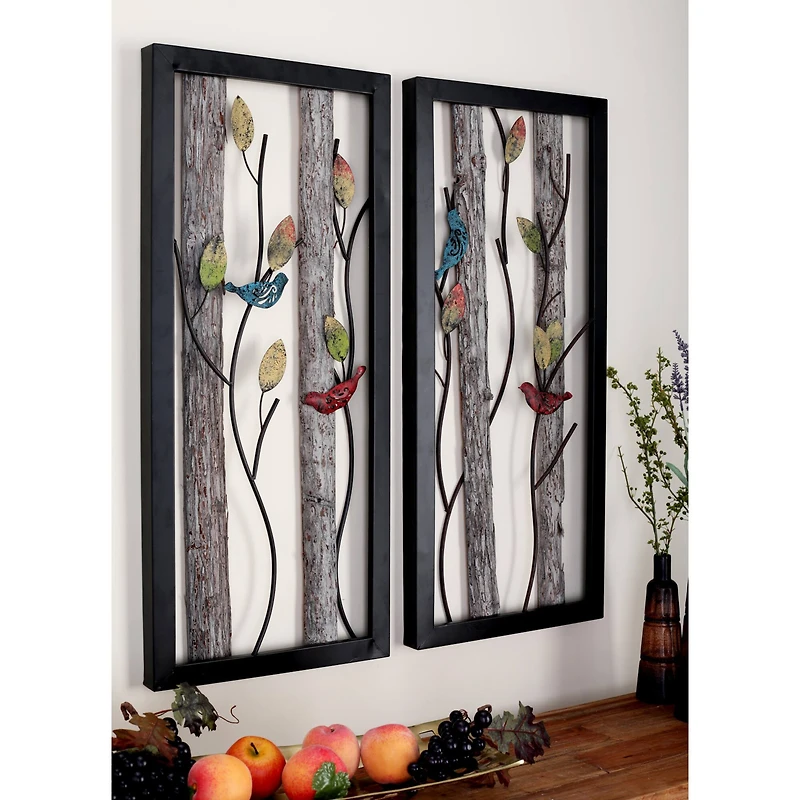 Tin Farmhouse Birds Wall Décor Set